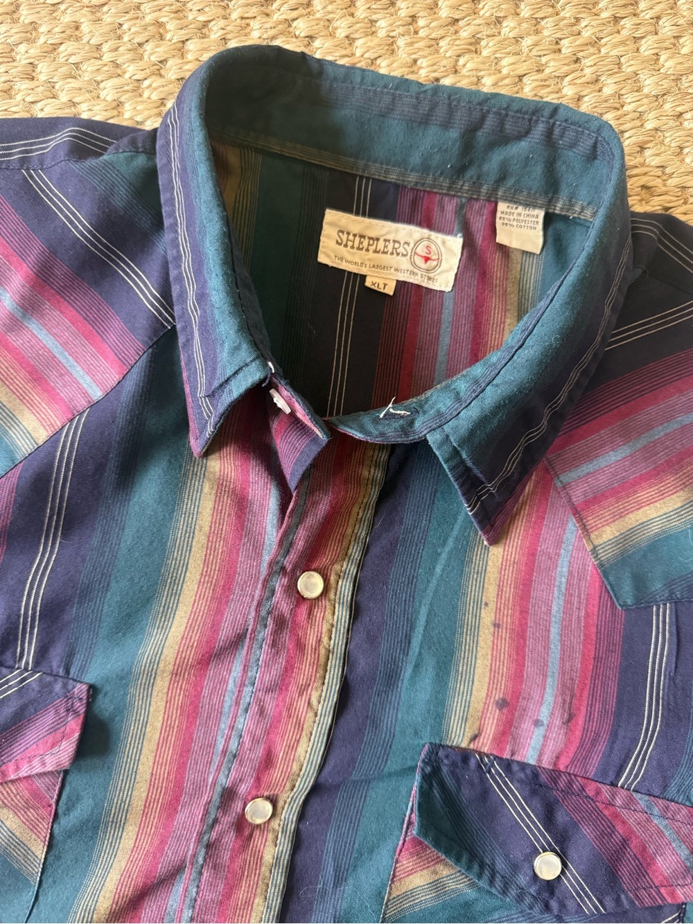Vintage Sheplers Western Pearl Snap Men's Button-Up Shirt